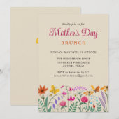 Floral Waterverf Wildflowers Moederdag Brunch Kaart (Voorkant / Achterkant)