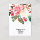Floral waterverf winterjuwelen visitekaartje (Achterkant)