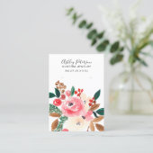 Floral waterverf winterjuwelen visitekaartje (Staand voorkant)