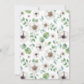 Floral-Waterverf | witte annemone | Dank u wel Bedankkaart (Achterkant)