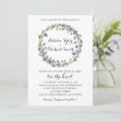 Floral Waterverf Wreath Wedding Kaart (Staand voorkant)