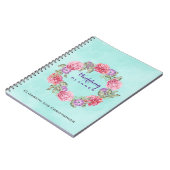 Floral Waterverf Wreath Wedding Planner Notitieboek (Linkerzijde)