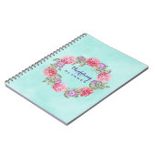 Floral Waterverf Wreath Wedding Planner Notitieboek (Linkerzijde)