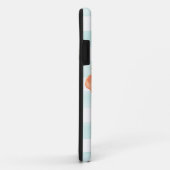 Floral Waterverf Wreator Mint Pink Striped w Name Case-Mate iPhone Case (Achterkant/rechts)