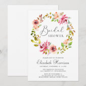 Floral Waterverf Wreator Vrijgezellenfeest Kaart (Voorkant / Achterkant)