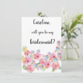 Floral Waterverf zal je mijn Bridesmaïde design zi Kaart (Staand voorkant)