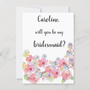 Floral Waterverf zal je mijn Bridesmaïde design zi Kaart