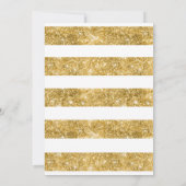 Floral Waterverven Gold Glitter Engagement Party Kaart (Achterkant)