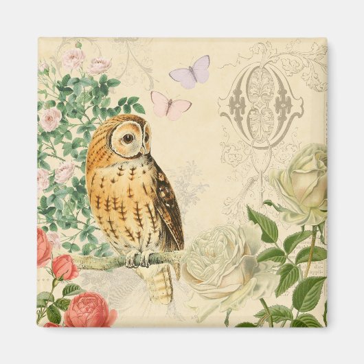 Floral  wattenmagneet met prachtige rozen magneet (Voorkant)