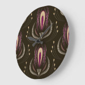 Floral Wave  stijlvolle achtergrond Grote Klok (Hoek)