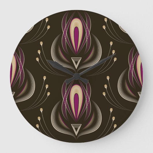 Floral Wave  stijlvolle achtergrond Grote Klok (Voorkant)