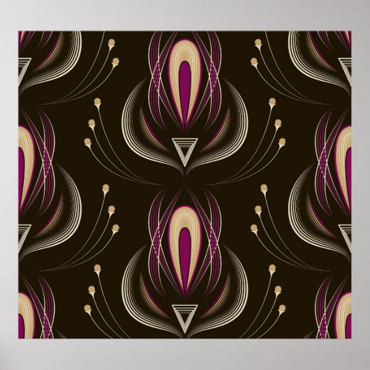 Floral Wave  stijlvolle achtergrond Poster (Voorkant)
