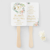 Floral We doen nog steeds Vow Vernieuwing Jubileum Handwaaier (Voorkant en achterkant)