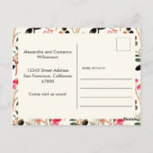 Floral We hebben de nieuwe mededeling 'Thuisbewegi Briefkaart (Achterkant)