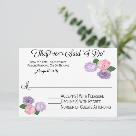 Floral Weddenschap Alleen RSVP-kaart RSVP Kaartje (Staand voorkant)