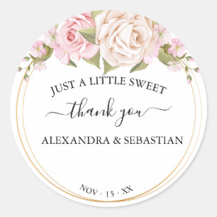 Floral Weddenschap Bedankt Classic Round Sticker