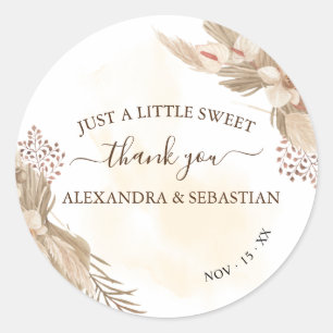 Floral Weddenschap Bedankt Classic Round Sticker