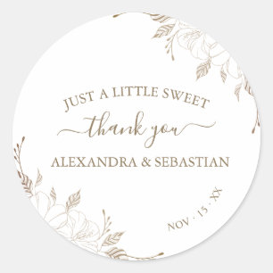 Floral Weddenschap Bedankt Classic Round Sticker