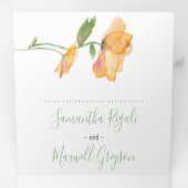 Floral Weddenschap Drieluik Uitnodiging (Binnenzijde eerst)