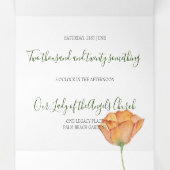 Floral Weddenschap Drieluik Uitnodiging (Binnenkant midden)