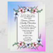 Floral Weddenschap Dual Blue / Roze Kaart (Voorkant / Achterkant)