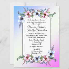 Floral Weddenschap Dual Blue / Roze Kaart