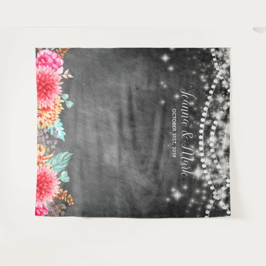  Floral Weddenschap Foto Booth-achtergrond Wandkleed (Voorkant (horizontaal))