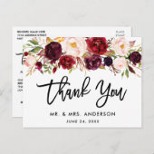 Floral Weddenschap in het script van Brush Briefkaart (Voorkant / Achterkant)