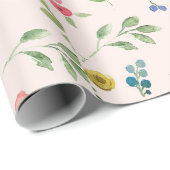 Floral Weddenschap over de Waterverf van het voorj Cadeaupapier (Rol Hoek)