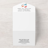 Floral Weddenschap rode papaver Waterverf All In One Uitnodiging (Buitenkant)