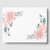 Floral Weddenschap Waterverf met bruinkroze bruids Gastenboek (Achterkant)