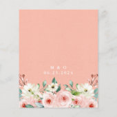 Floral Weddenschap Waterverf Peach White (Achterkant)