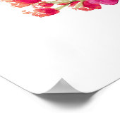 Floral Weddenschap Welkomstteken voor Fuchsia Wate Poster (Hoek)