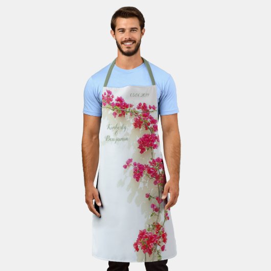  Floral Weddenschap White Pink Paperflower Schort (Gedragen)