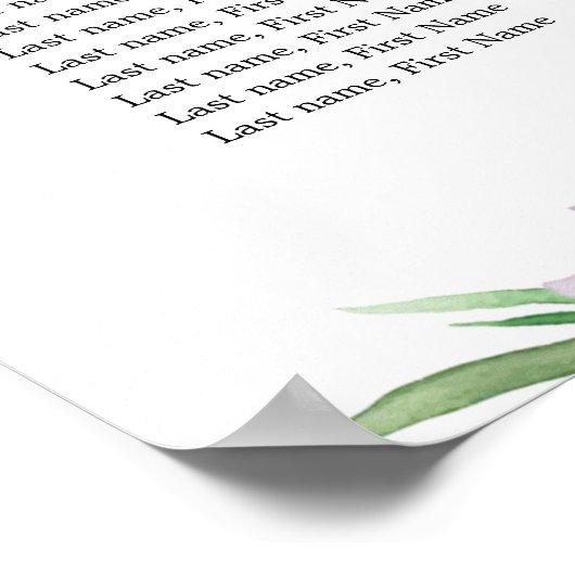 Floral Wedding 16 Tafelzitje Poster (Hoek)