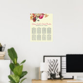  Floral Wedding 8 Tables Zitkaart Poster (Thuiskantoor)