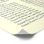  Floral Wedding 8 Tables Zitkaart Poster (Hoek)