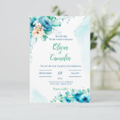 Floral Wedding Aankondiging (Staand voorkant)