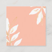 Floral Wedding Accomodation Gold Peach Waterverf Informatiekaartje (Achterkant)