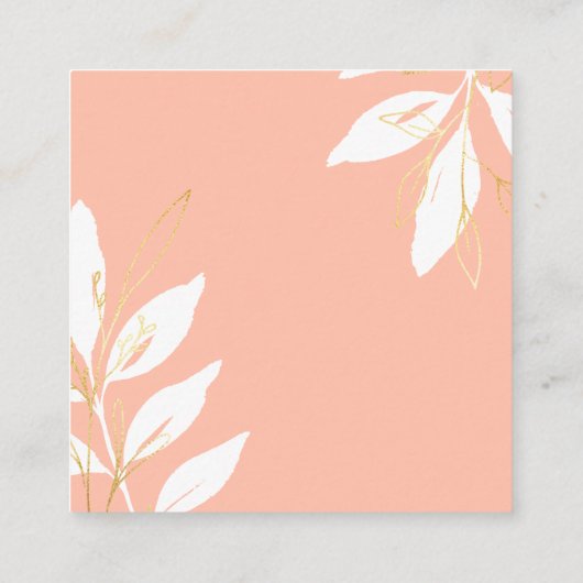 Floral Wedding Accomodation Gold Peach Waterverf Informatiekaartje (Achterkant)