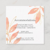 Floral Wedding Accomodation Gold Peach Waterverf Informatiekaartje (Voorkant)