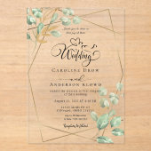 Floral Wedding Acryl Uitnodigingen (Voorkant)