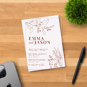 Floral Wedding Acryl Uitnodigingen