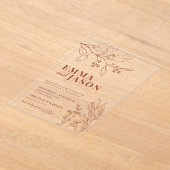 Floral Wedding Acryl Uitnodigingen (Laagn)