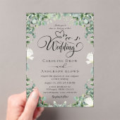 Floral Wedding Acrylic Invitations Acryl Uitnodigingen (Insitu (Draagbaar))
