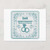 Floral wedding Anniversary Customizable year Briefkaart (Voorkant)