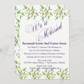 Floral Wedding Announcement: "We zijn getrouwd" Kaart (Voorkant / Achterkant)