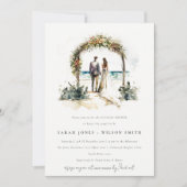 Floral Wedding Arch Beach Seascape Couples Shower Kaart (Voorkant)