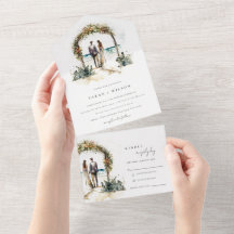 Floral Wedding Arch Coastal Beach Seascape Wedding