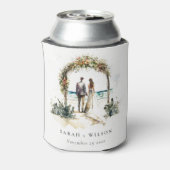 Floral Wedding Arch Coastal Beach Seascape Wedding Blikjeskoeler (Blikje Achterkant)